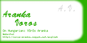 aranka voros business card