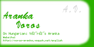 aranka voros business card